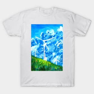 Wind Mills and Clouds T-Shirt